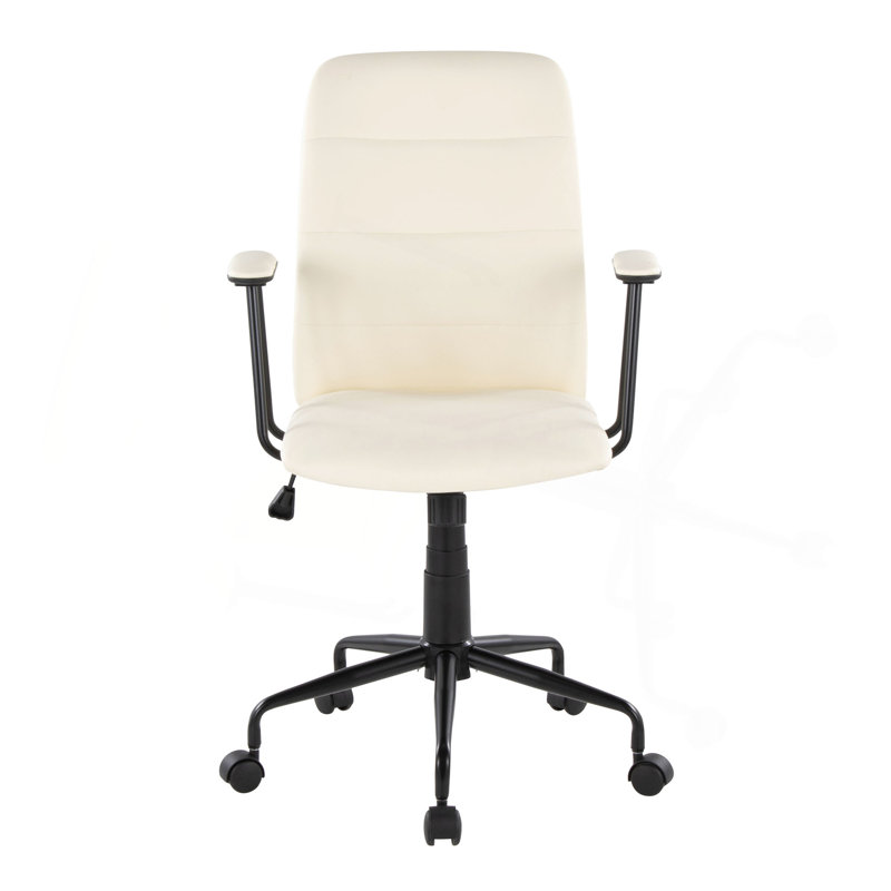 Chaise de bureau en similicuir, Crème