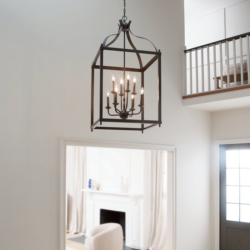Lustre géométrique à 8 lumières Larkin, Nickel brossé