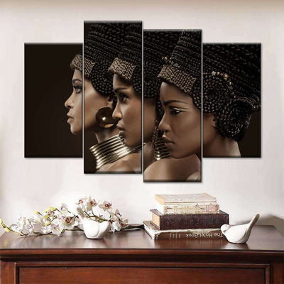Portrait de femme africaine 4 pièces