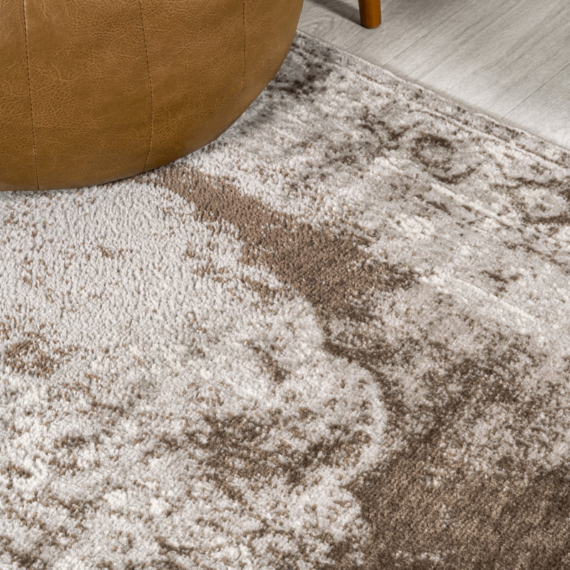 Tapis crème / brun Rosalia Cottage Medallion, Rectangle 3 pi x 5 pi