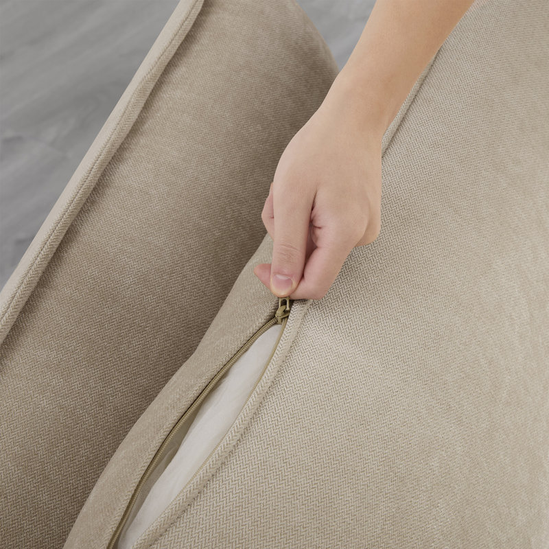 Canapé modulaire sans accoudoirs avec coussins profonds Stovall, Kaki