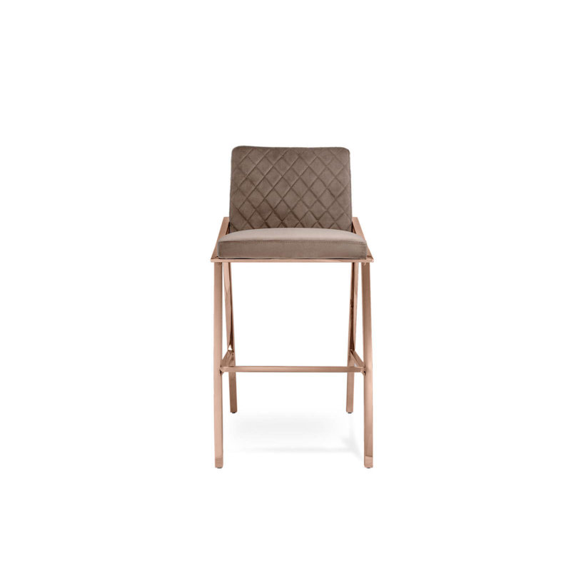 Nolan Upholstered Counter Stool with Metal Frame, Taupe