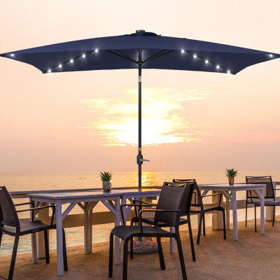 Wylde 10x6.5' Solar LED Market Umbrella