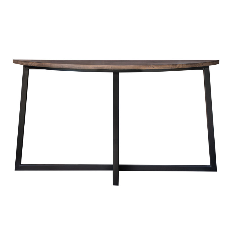55'' Solid Wood Top Console Table, Black