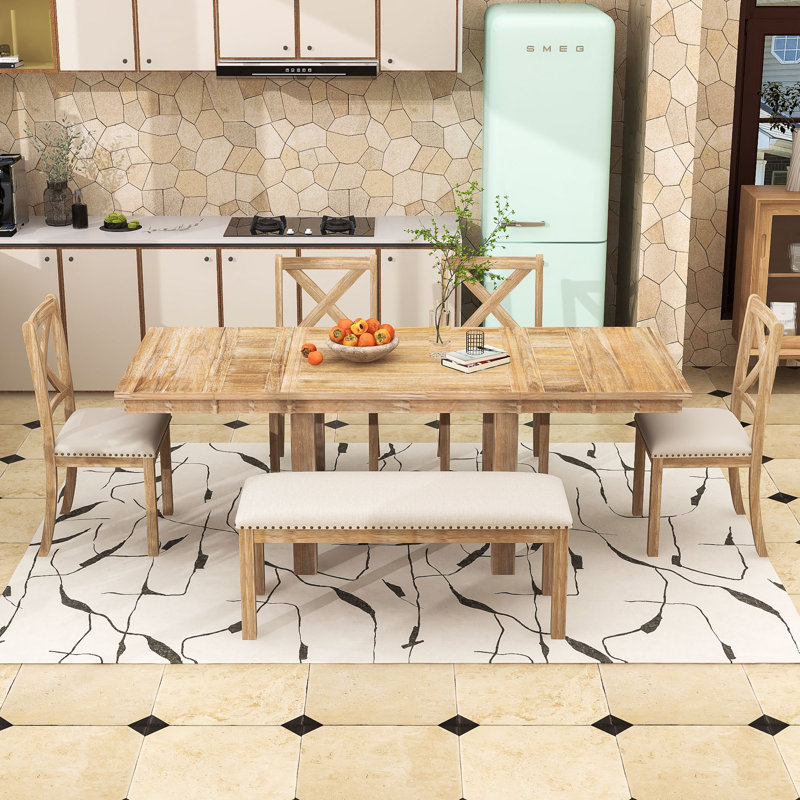 6 - Person Extendable Dining Set, Natural