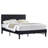 Black Queen Size Velvet Upholstered Platform Bed Frame with Diamond Tufted Headboard, No Box Spring Needed-809376600-805318853