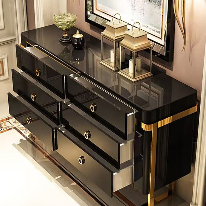 Armoire décorative minimaliste légère et luxueuse, Noir