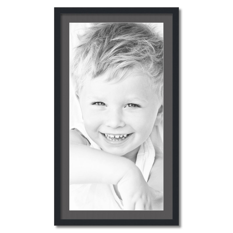 Cadre pour photo simple 18 po x 36 po en bois mat, Gris anthracite