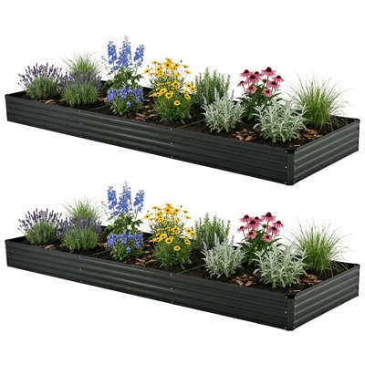 Lafayette Rectangular Galvanized Metal Raised Garden Bed