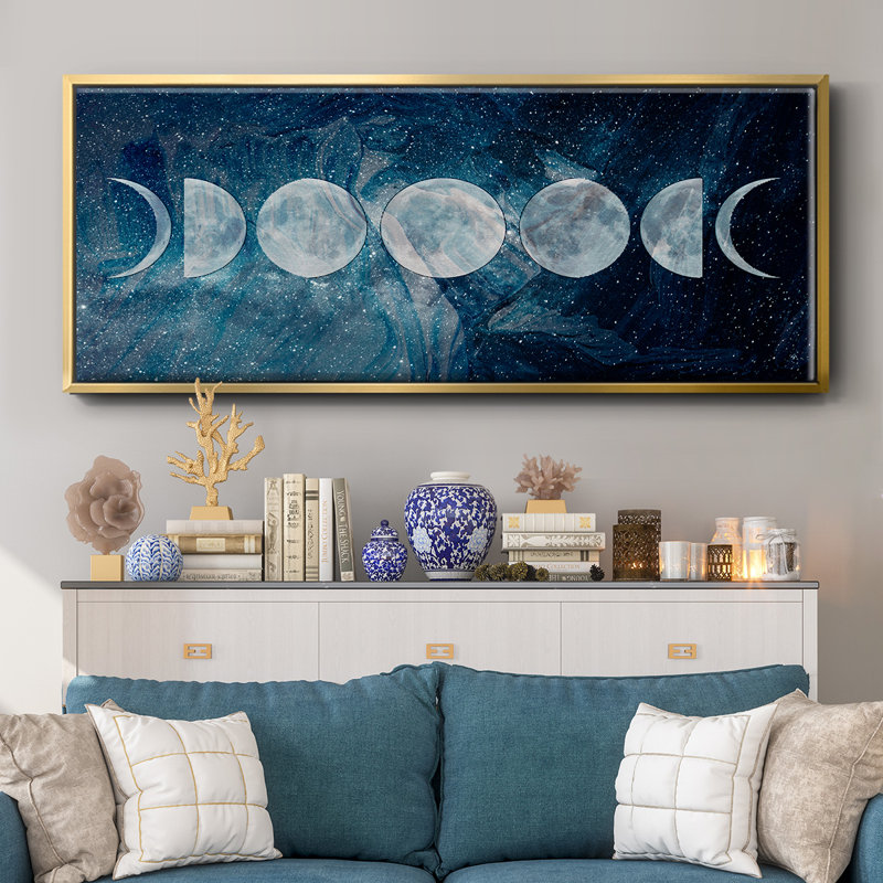 Phases de lune - toile encadrée, H 20 po x l 50 po