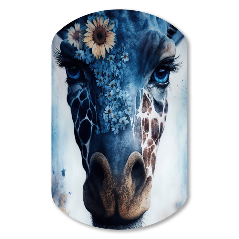 Décoration murale girafe en forme de cylindre, H 31 po x l 19 po