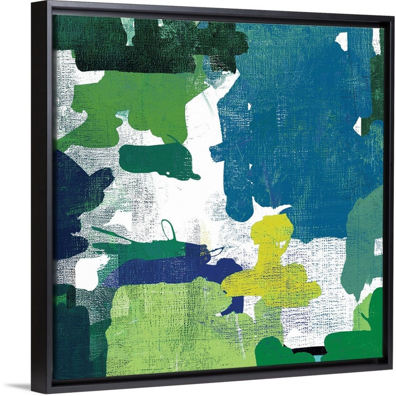 Block Paint II, reproduction d’art sur toile, Cadre noir, H 18 po x l 18 po x P 1,75 po
