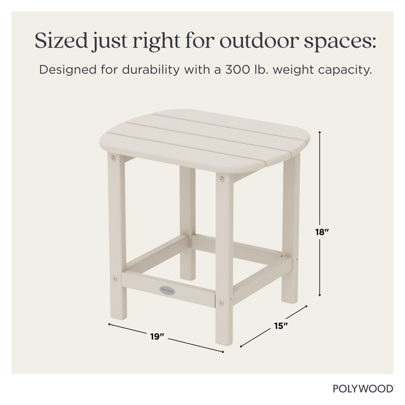POLYWOOD South Beach 18" Side Table, Sand
