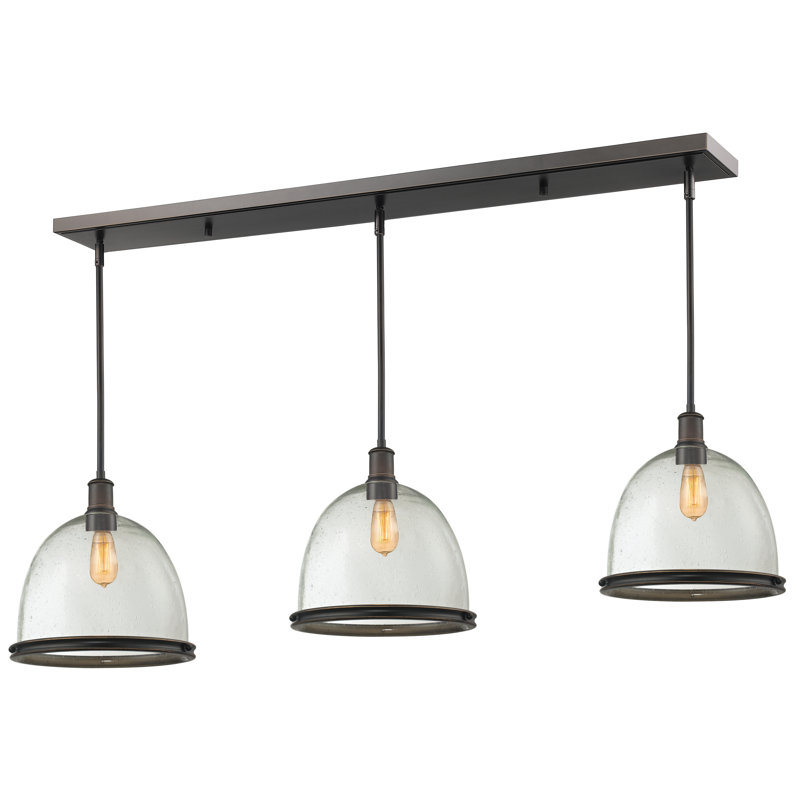Marquise 3 - Light Kitchen Island Pendant, Chrome, 14" H x 55" W x 13" D