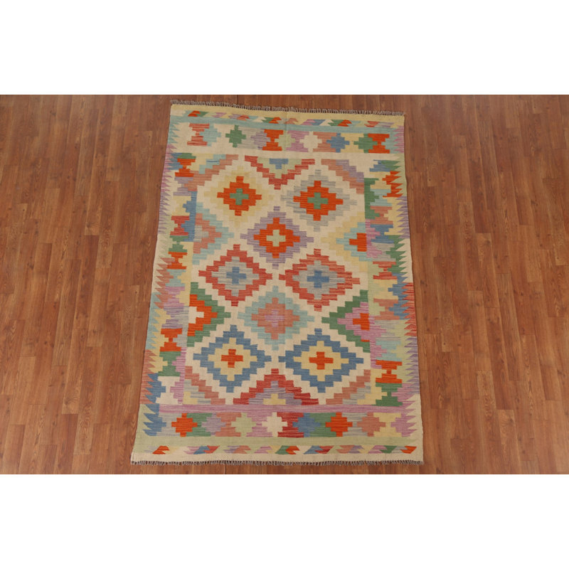 Tapis oriental coloré Kilim 5 x 7