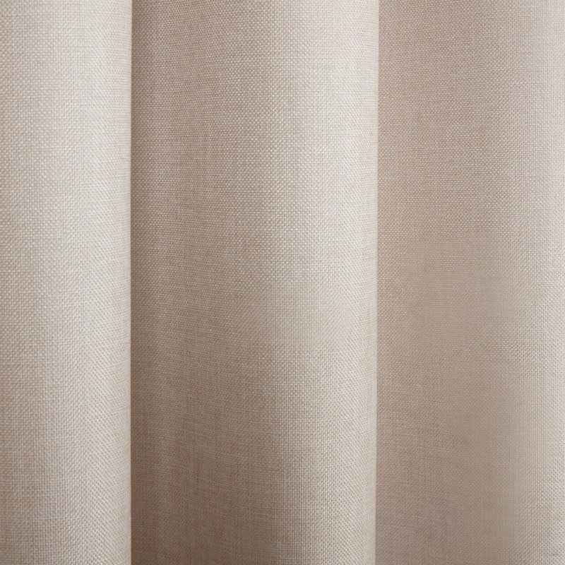 Forsman Pencil Pleat Blackout Curtains, 229 W x 137 D cm, Beige
