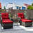 Arakawa Wicker 2 - Person Patio Conversation Set with Cushions-1861019021