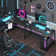 Nedyo 58.07'' LED Gaming Desk with Power Outlet, L-shaped Computer Desk with Monitor Stand