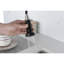 Robinet de cuisine en acier inoxydable avec douchette pivotante à 360 degrés en noir mat, usée par 3 éviers industriels