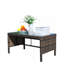 Table basse d'extérieur 1 table basse avec verre trempé transparent