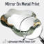 Ethereal Echo Of Emerald Calacatta Marble I - miroir mural asymétrique abstrait, miroir de coiffeuse moderne, imprimé sur métal-768666948