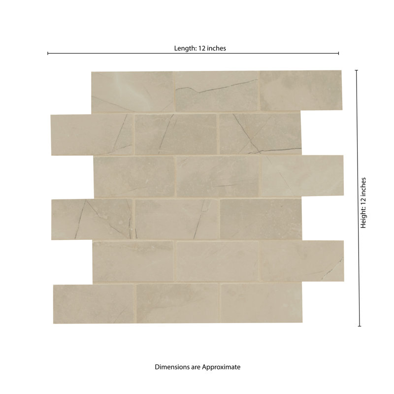 Sonoma 12 in. x 12 in. Polished Porcelain Mosaic Floor and Wall Tile, Sand