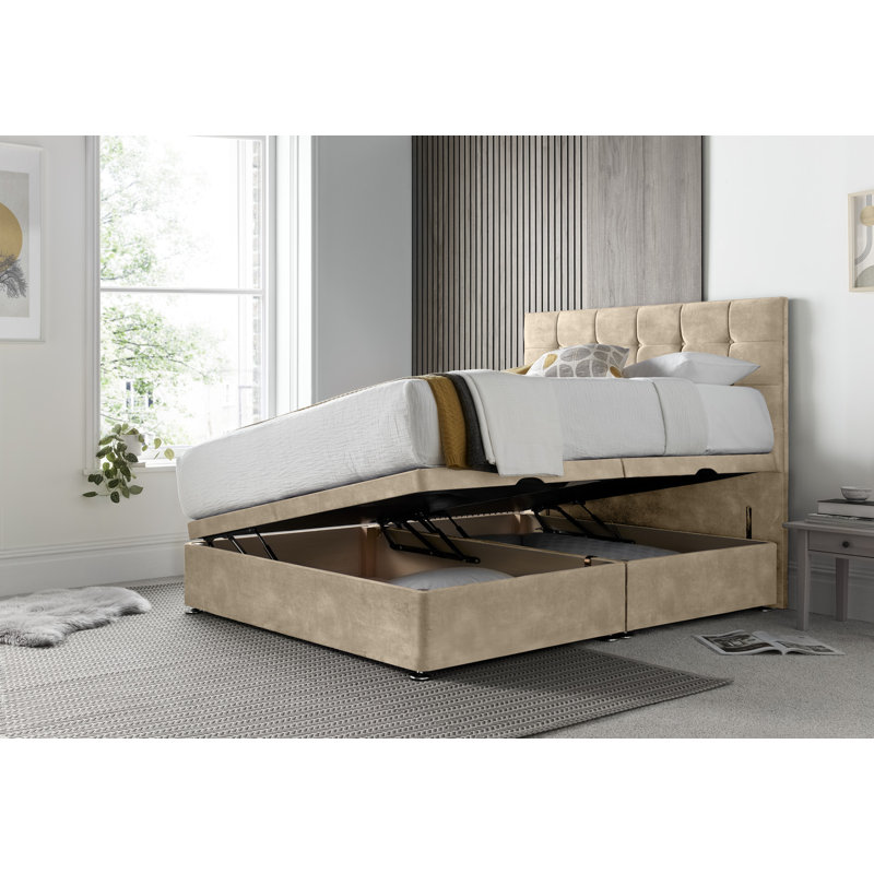Florida Conistan Divan Ottoman with Floor Standing Headboard , Almond, Small Double (4')