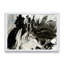 Blanc, gris et blanc, marbre peint à la main acrylique - reproduction d'art sur toile-51145581-51145574