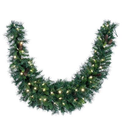 Nauman 4 " Pre-Lit Mixed Greenery Swag