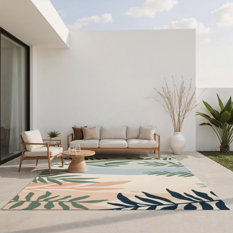 Fern's Journey Indoor And Outdoor Area Rug, Rectangle 1'6" x 2'6"