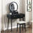 Practical And Stylish Vanity Dresser With Black Finish, 4 Drawers, Led Mirror, Stool For Bedroom High - Quality Lighted Matching-2033739526