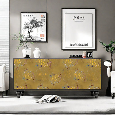 Golden Floral Sideboard
