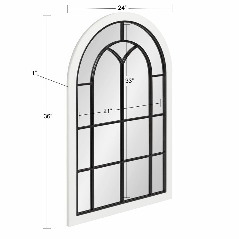 Miroir de salle de bain Lismore, Blanc, 24 po x 36 po