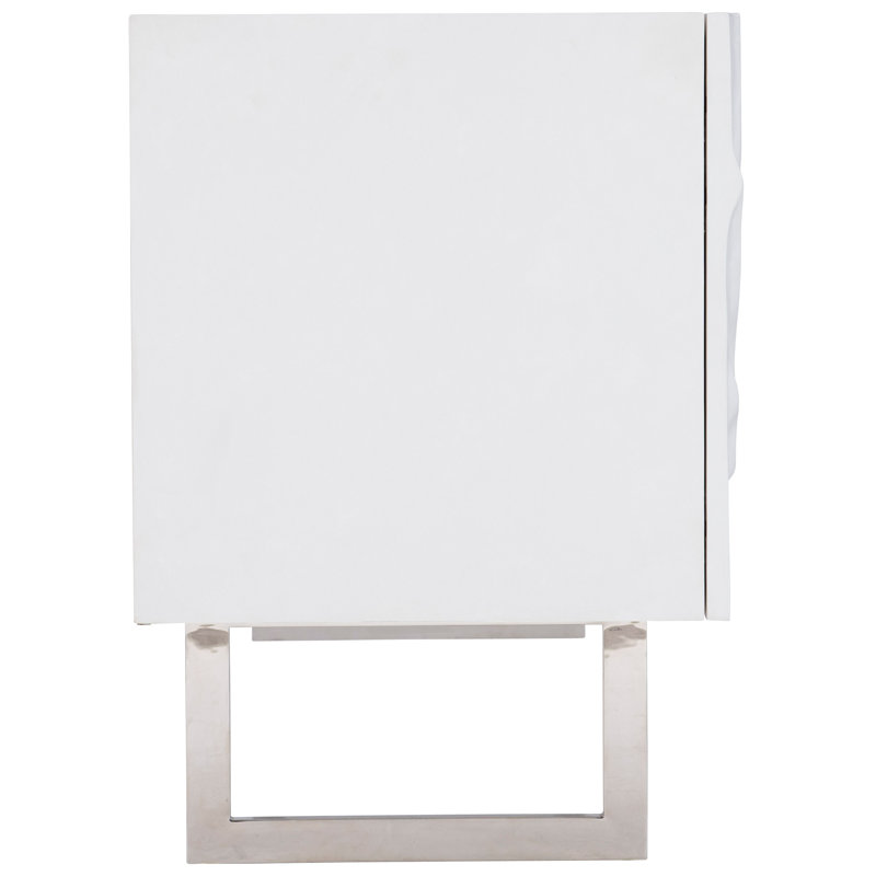 Penrose White Floral Motif Sideboard with Stainless Steel Base