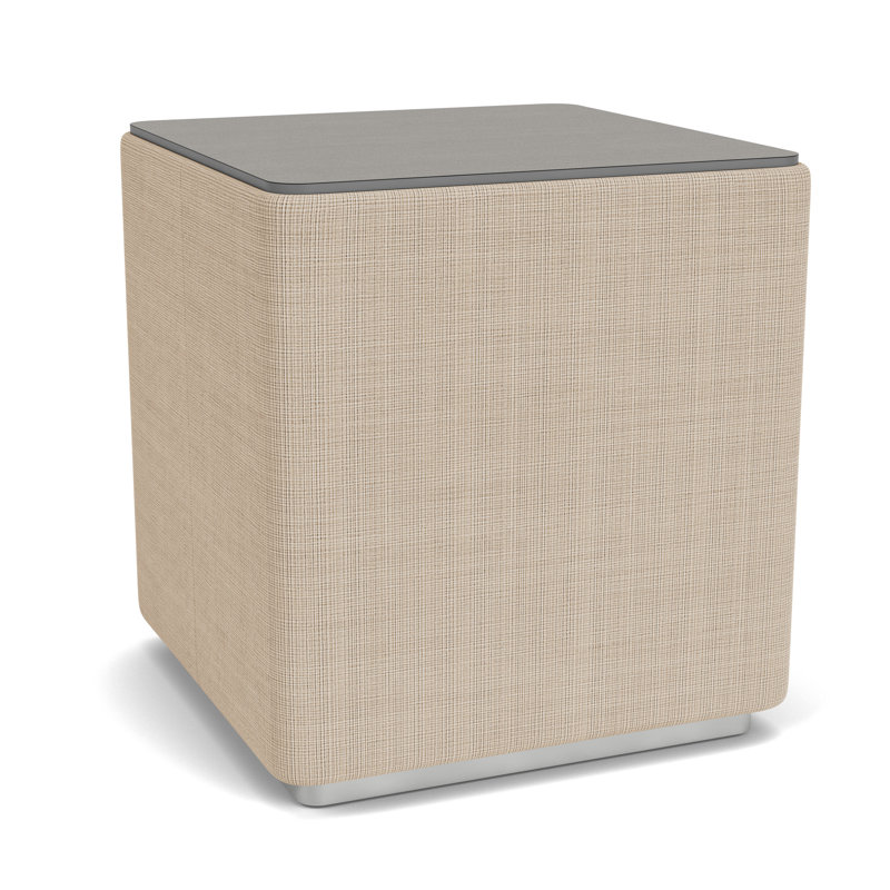 Table de bout avec plateau en stratifié Darsey, 16", Sergé sarrasin, Argent; calcaire Chambray