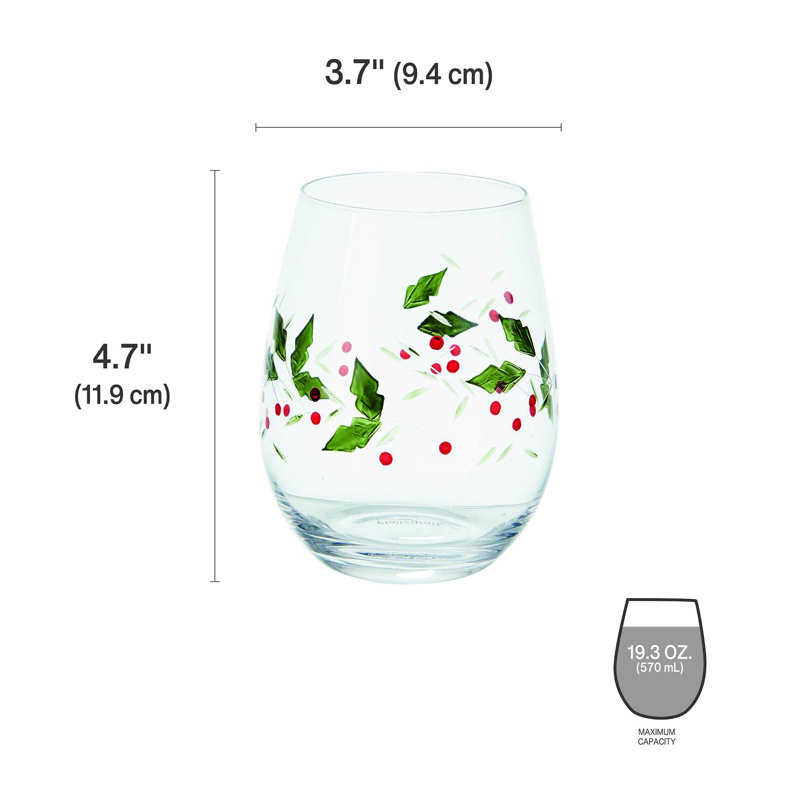Pfaltzgraff Winterberry 20 oz. Stemless Wine Glasses
