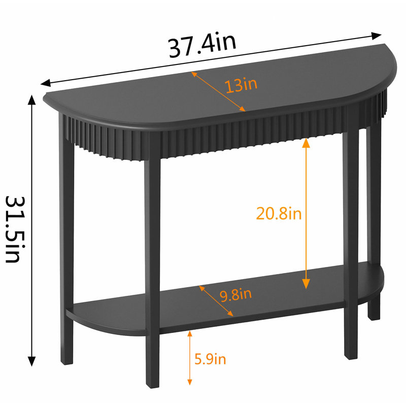 Console demi-lune à 2 niveaux