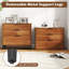Commode 3 tiroirs avec pieds de support en métal et ensemble anti-basculement pour cerisier de chambre