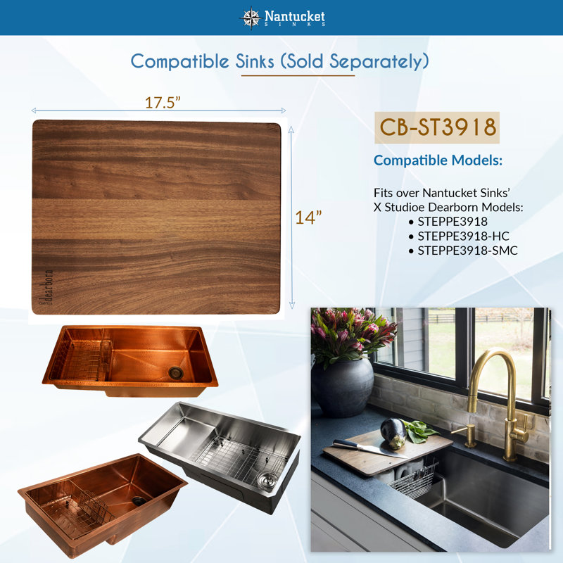Nantucket Sinks X Studio Dearborn Copper STEPPE Undermount Kitchen Sink