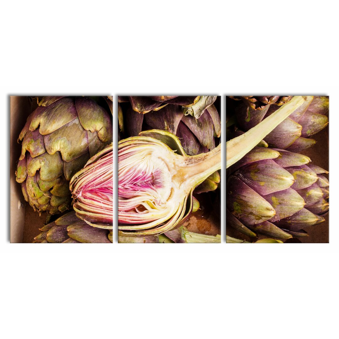 3-tlg. Leinwandbilder-Set Sliced Artichoke