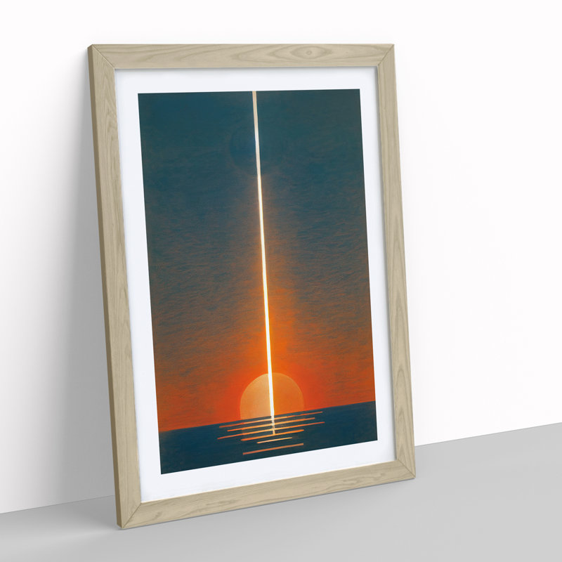 The Unreal Sunset Abstract - Single Picture Frame Print, Oak, 34cm H x 25cm W x 2cm D