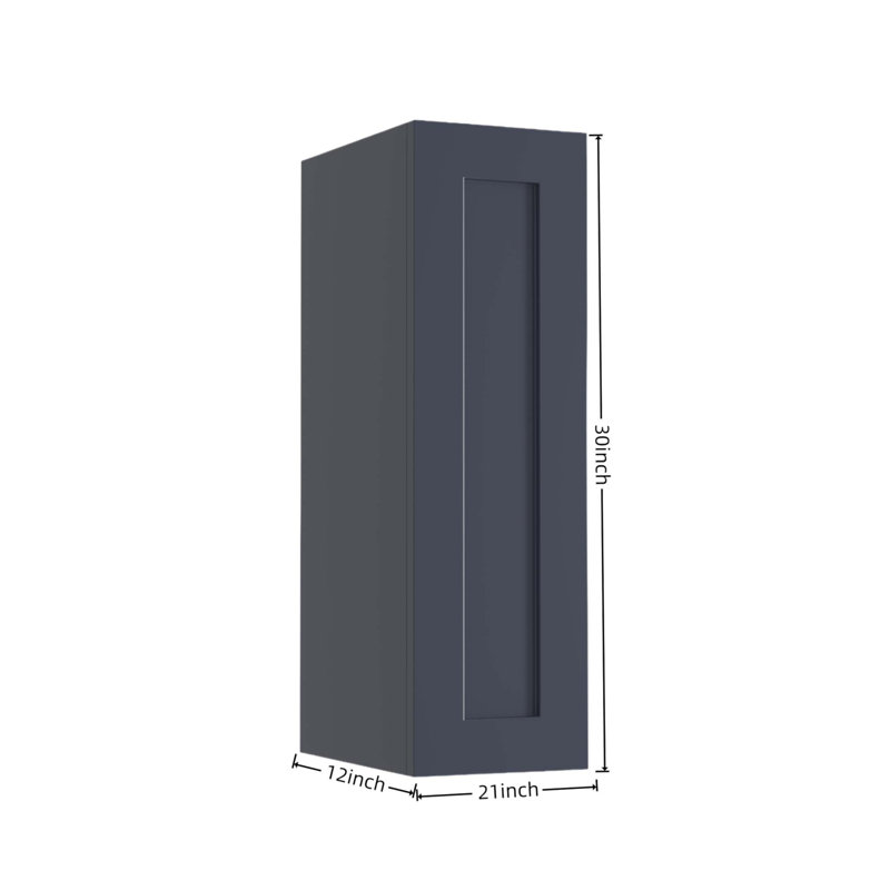 Armoire murale de style Shaker en bois massif de 53 cm (21 pouces) avec 2 étagères réglables, idéale pour le rangement dans la cuisine, la salle de bain, la buanderie et le garage.