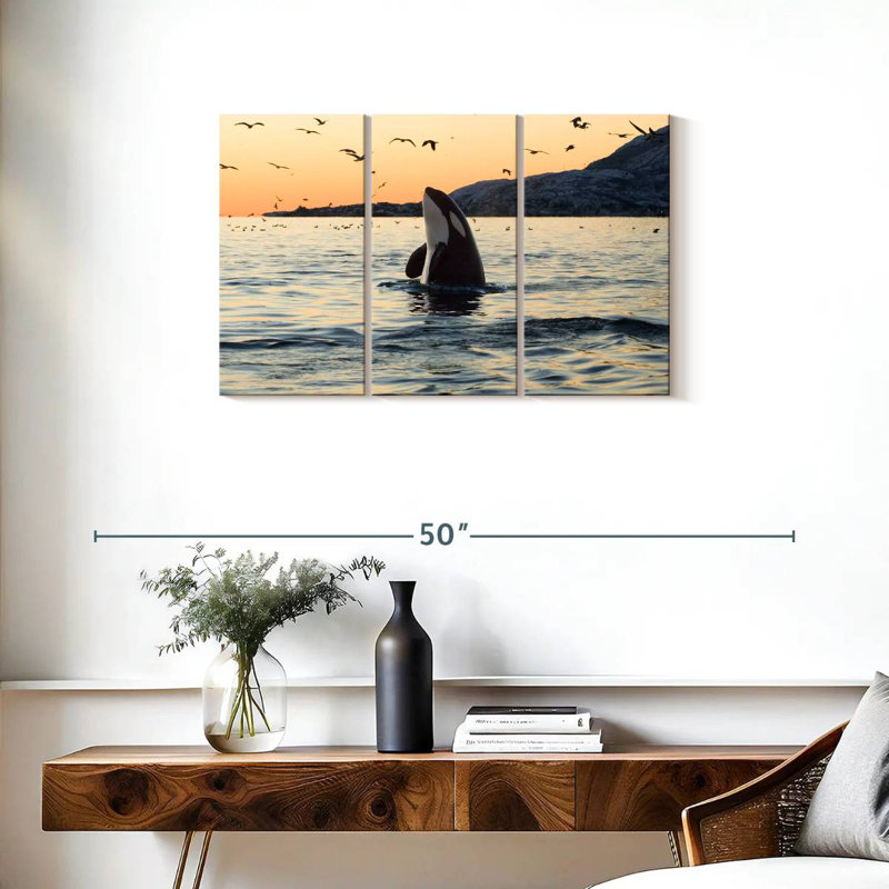 Spyhopping Orca Whale, 20" H x 33" W