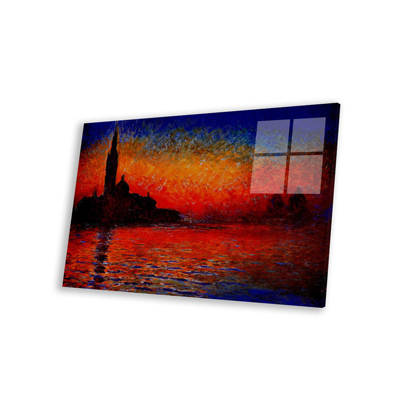 Coucher de soleil à Venise par Claude Monet - impression d'art graphique