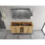 Armoire de salle de bain autoportante 60 po, 4 portes à fermeture douce et 3 tablettes de rangement ouvertes, emballage KD (meuble-lavabo seulement, sans lavabo)