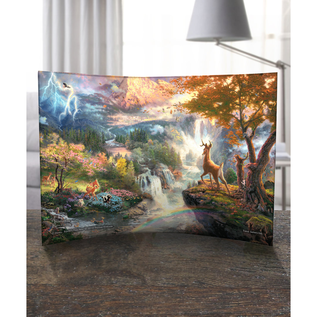Disney Bambi's First Year Thomas Kinkade Curved Acrylic Print Trend Setters