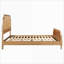 Grand lit plateforme en bois de canne tissé grand format, aucun sommier requis, capacité de 500 lb, amande grillée pour la chambre principale