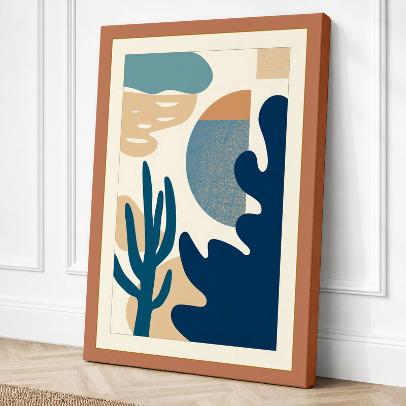 Desert Forms Mid-Century - Wrapped Canvas, 30x20 - 76.2 x 50.8 cm, Terracotta Border