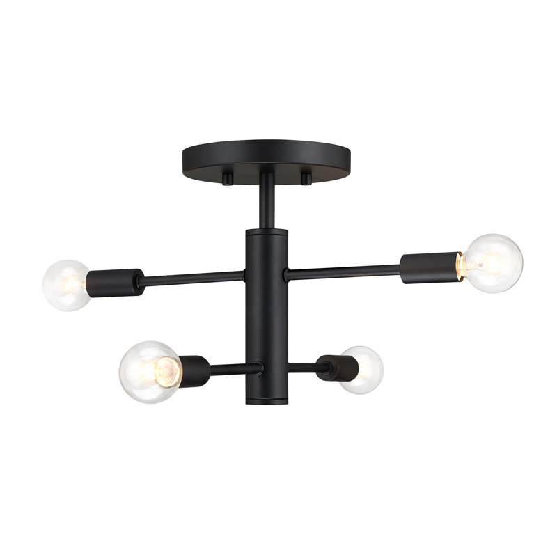 Khyara Semi Flush Mount, Matte Black