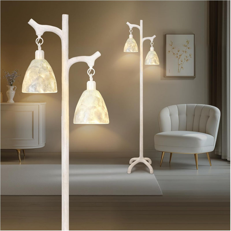 White Rural Style Floor Lamp